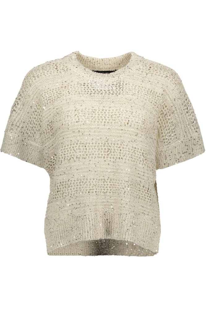 VMLEILANI STRIPE SS O-NECK PULLOVER 10327755 Birch/W. SILVER